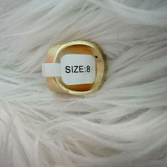 PARK LANE JEWELRY | Matte Gold Tone Statement Ring Cubic Zirconia | Size 8 - Picture 5 of 5